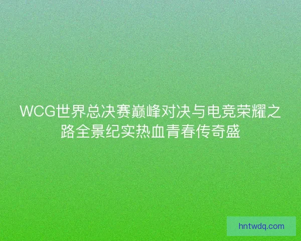 WCG世界总决赛巅峰对决与电竞荣耀之路全景纪实热血青春传奇盛 WCG世界总决赛巅峰对决与电竞荣耀之路全景纪实热血青春传奇盛